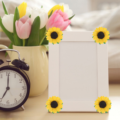 Minicabezas De Flores De Papel Con Forma De Girasol, Papel P