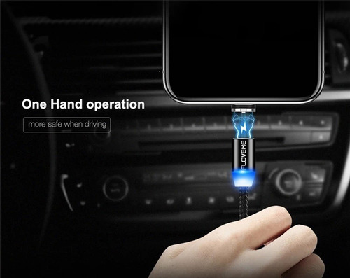 Cargador Magnetico 3 En 1 Micro Usb, Lightning Y Tipo