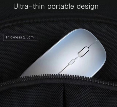 Mouse Led Wireless Sem Fio Recarregável Super Slim Branco
