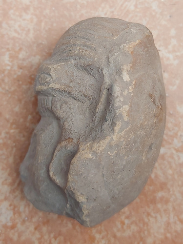 Antiguo Silbato De Barro Con Forma De Rostro Indígena (Usado)