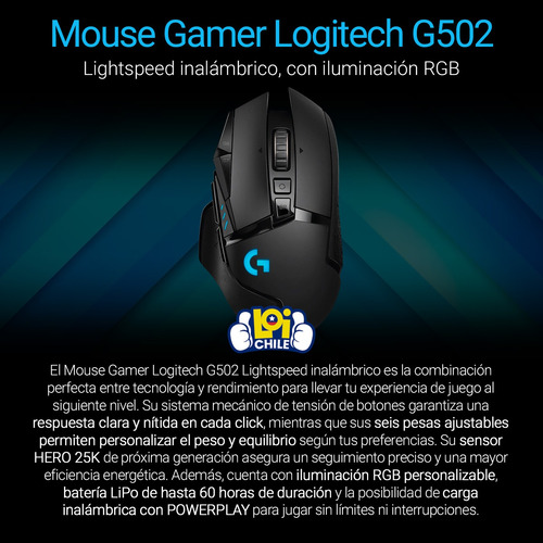 Mouse Gamer Inalámbrico Logitech G G502 Lightspeed