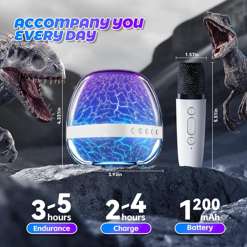 Máquina De Karaoke Mini Bluetooth Con 2 Micrófonos Para Niño