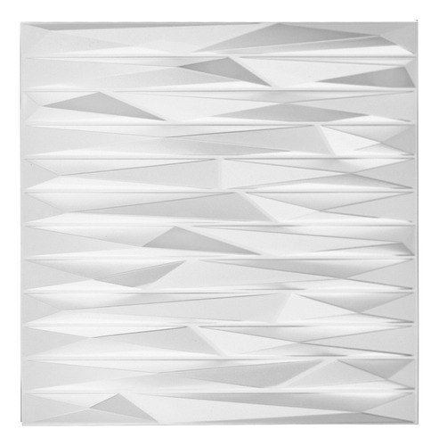 Panel 3d Pvc Decorativo 50x50 Cm Laja Stone D125 Blanco 12pz Color Blanco Mate