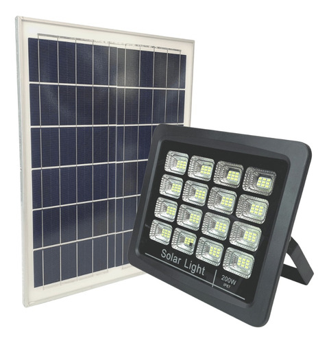 Refletor Solar 200w Energia Sensor Holofote Controle Led