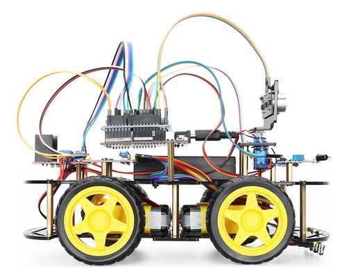 Kit Carro 4wd Robot Seguidor De Línea Y Evasor De Obstáculos