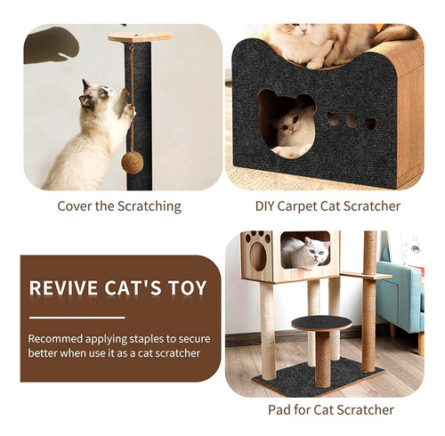 Tapete Para Rascar Para Gatos, Autoadhesivo, Recortable,