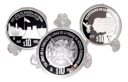 Serie De Las Tres Monedas Plata 2021 Del Bicentenario