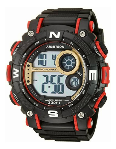 Armitron Sport Reloj Digital Cronógrafo De Resina, Negro