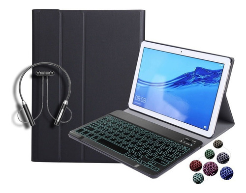 Funda Con Iluminado Teclado Ñ Para Tab A6 10.1 T580