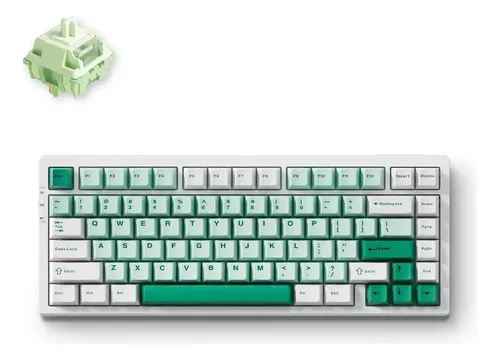 Teclado Mecânico Sem Fio Mchose G75 Pro Tripla Conexão Rgb Verde-claro Português Brasil
