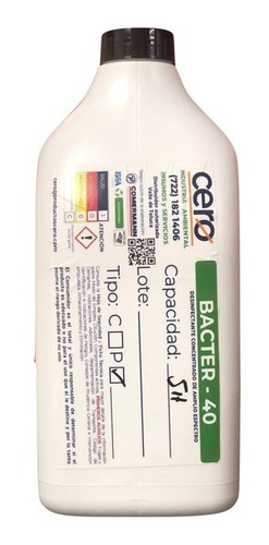 Desinfectante Y Sanitizante Listo Para Usarse. Bacter 11 Lts