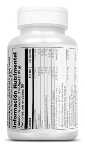 Suplemento KAL Omega 3, 6 y 9 de 185g de 185mL x 60 un - cápsula