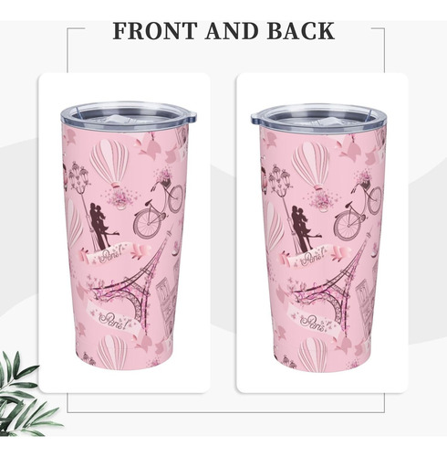 Vaso De 20 Onzas Con La Torre Eiffel De París, Romántico Día