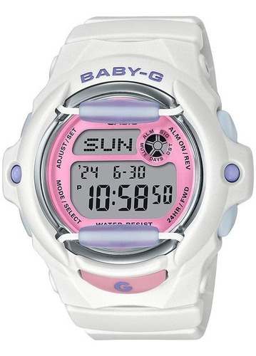 Reloj Casio Mujer Baby-g Bg-169pb 7d Impacto Online Malla Blanco Bisel Rosa Fondo Blanco
