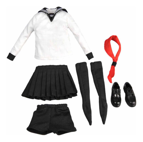 Traje De Uniforme De Colegiala A Escala 1:6, Ropa Para