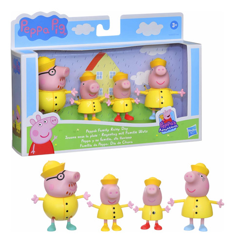 Peppa Pig & Su Familia Día De Lluvia Pack X4