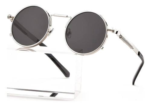 Gafas De Sol Redondas Aieyezo Steampunk Con Marco Metálico