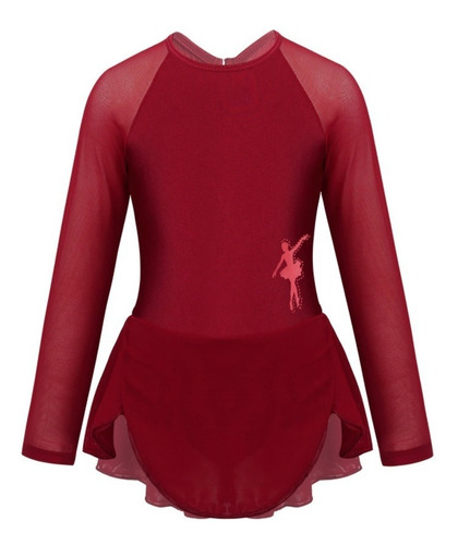 Imagem 1 de 7 de Vestido Infantil Profissional Ballet Bailarina Manga Longa