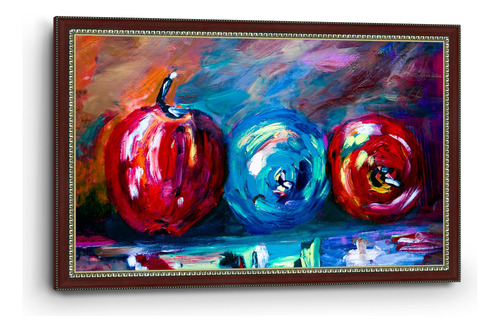 Cuadro Canvas Marco Clásico Frutas Oleo 90x140cm