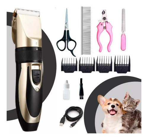 Kit de baño para mascotas y máquina de aseo para perros y gatos