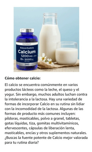 Imagen 3 de 9 de Calcio Absorbable 1200mg + D3