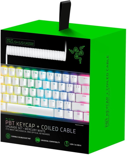 Razer Keycaps + Cable Teclados Mecánicos Ingles Us Blanco