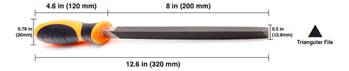 Lima Triangular Bastard Cut Mill 8 Pulgadas Acero Carbono