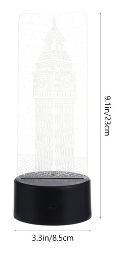 1 Juego Big Ben 3d Luz Nocturna Acrílico Lámpara Led Lámpara