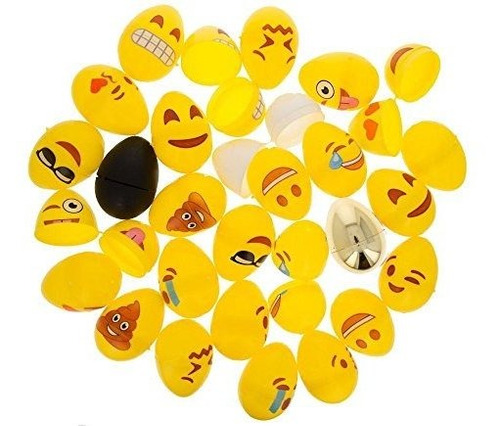 Bestpysanky Set De 24 Huevos De Emoji + 1 Oro, 1 Negro, 1 Bl