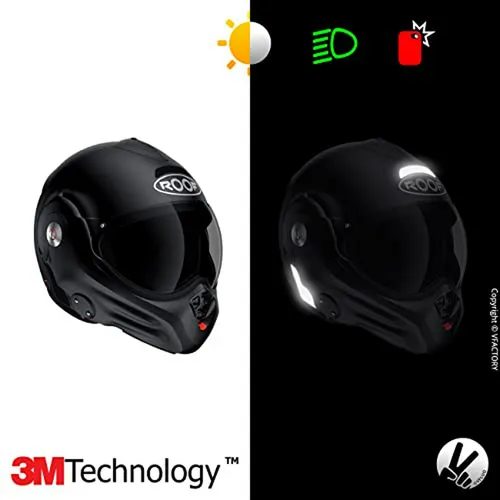 Kit De Pegatinas Reflectantes Vfluo Para Casco De Moto Roof