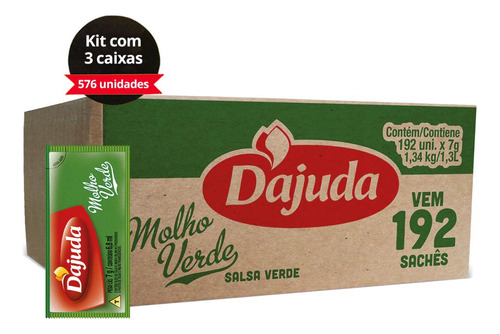 3kits 192un Sachês 7g Maionese Verde Dajuda Salpicão Petisco