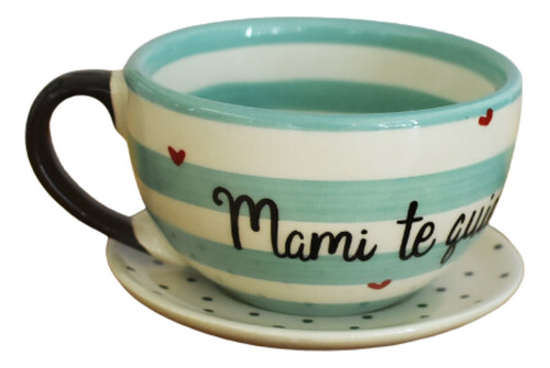 Taza Con Plato De Ceramica Regalo Mamá Día De Las Madres