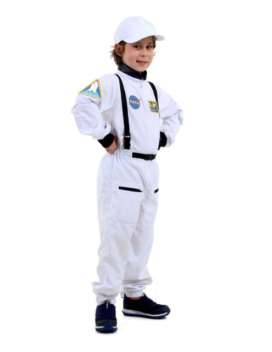 Imagem 3 de 4 de Fantasia Astronauta Branco Infantil Luxo - Profissões