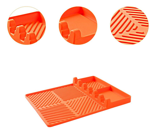 Silicone Pliddle Mat De Estante 32cmx24cmx1cm Naranja