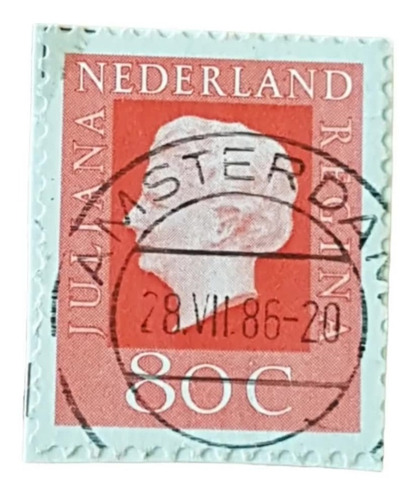 Estampilla Holanda 1986  80c