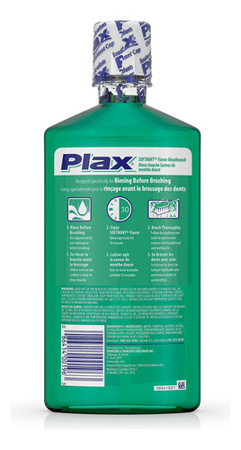 Enjuague Dental Plax Advanced Prebrush Soft Mint, 720 Ml
