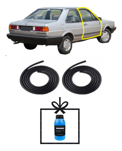 Kit Com 2 Borrachas De Vedação Porta Vw Santana 1988 1989