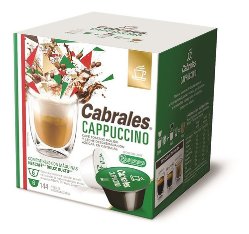 Imagen 1 de 4 de Cafe Capsulas Cabrales Cappuccino Dolce Gusto