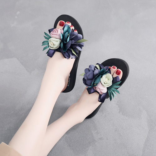 Sandalias De Verano Con Cuñas De Flores Bohemias Para Mujer,