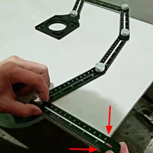 Imagen 6 de 10 de Regla Universal Multiangulo Aluminio Profesional 6 Secciones