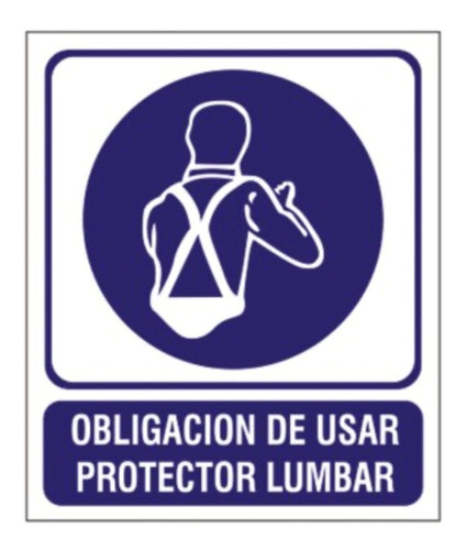 Cartel Señalizacion Obligacion Usar Protector Lumbar 40x45cm