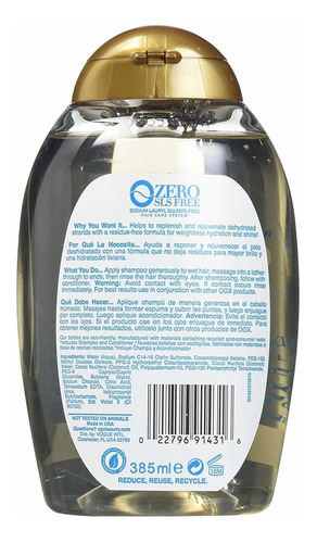 Los Surfactantes Ogx Sin Peso Hidratación + Agua De Coco Cha