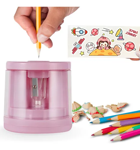 comprar Apontador Lápis Elétrico A Pilha P\u002F Lápis Comum Com Depósito Cor Rosa