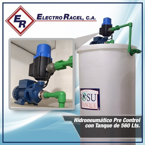Imagen 1 de 1 de Tanque Cilindrico 560lts Mas Bomba 1/2 Hp Para Apartamento