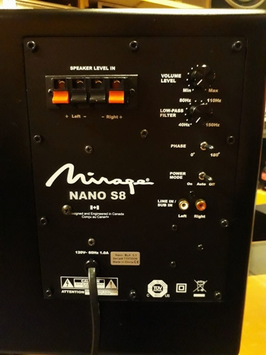 Subwoofer Mirage Nanos8 = A Nuevo La Huerta Uruguay (Usado)