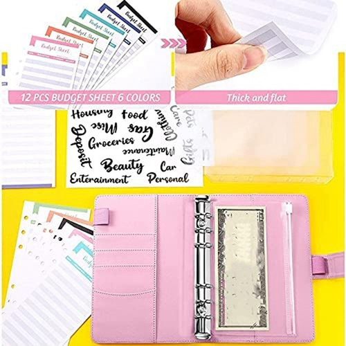 Cartera De Carpeta De Sobres En Efectivo A6, Cuaderno Planif