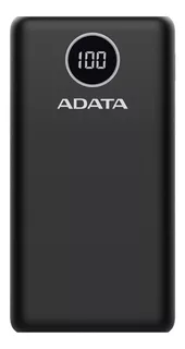 Adata Power Bank Cargador Portatil Celular Digital 20000mah Color Negro