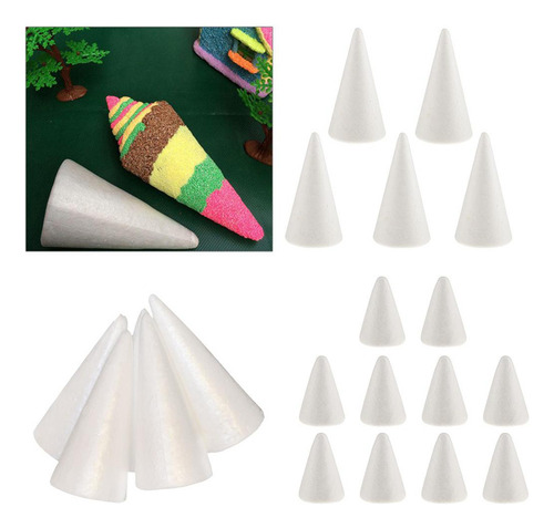 Juego De 20 Adornos Blancos Con Forma De Cono Para Manualida