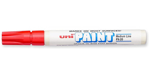 Marcador Uni Paint Px 20 X 1 Unidad Pintura Al Aceite Rojo