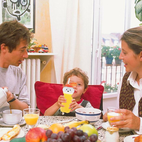 Vaso Entrenador Para Bebes Y Niños, Vaso De Oso Para Entrenar En Alimentacion Complementaria Con Popote Flexible
